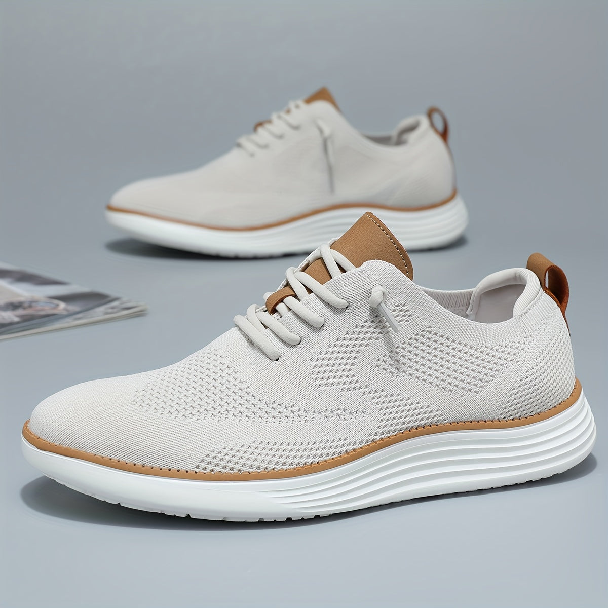 Men's Lightweight Sneakers - Athletic Shoes - Breathable Lace-ups