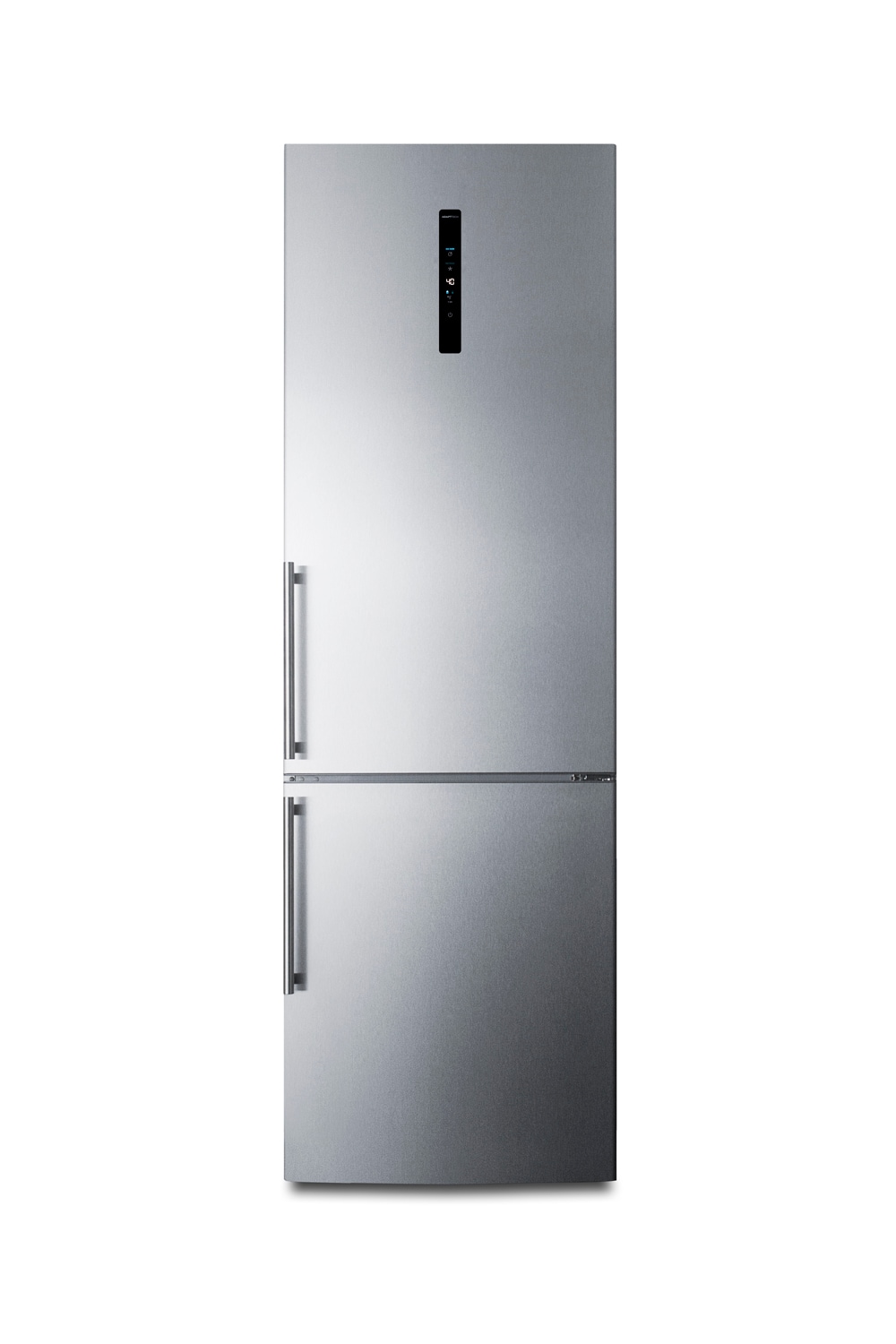 Summit Appliance 10.6-cu ft Counter-Depth Bottom-Freezer Refrigerator Stainless steel doors and gray cabinet ) ENERGY STAR Certified