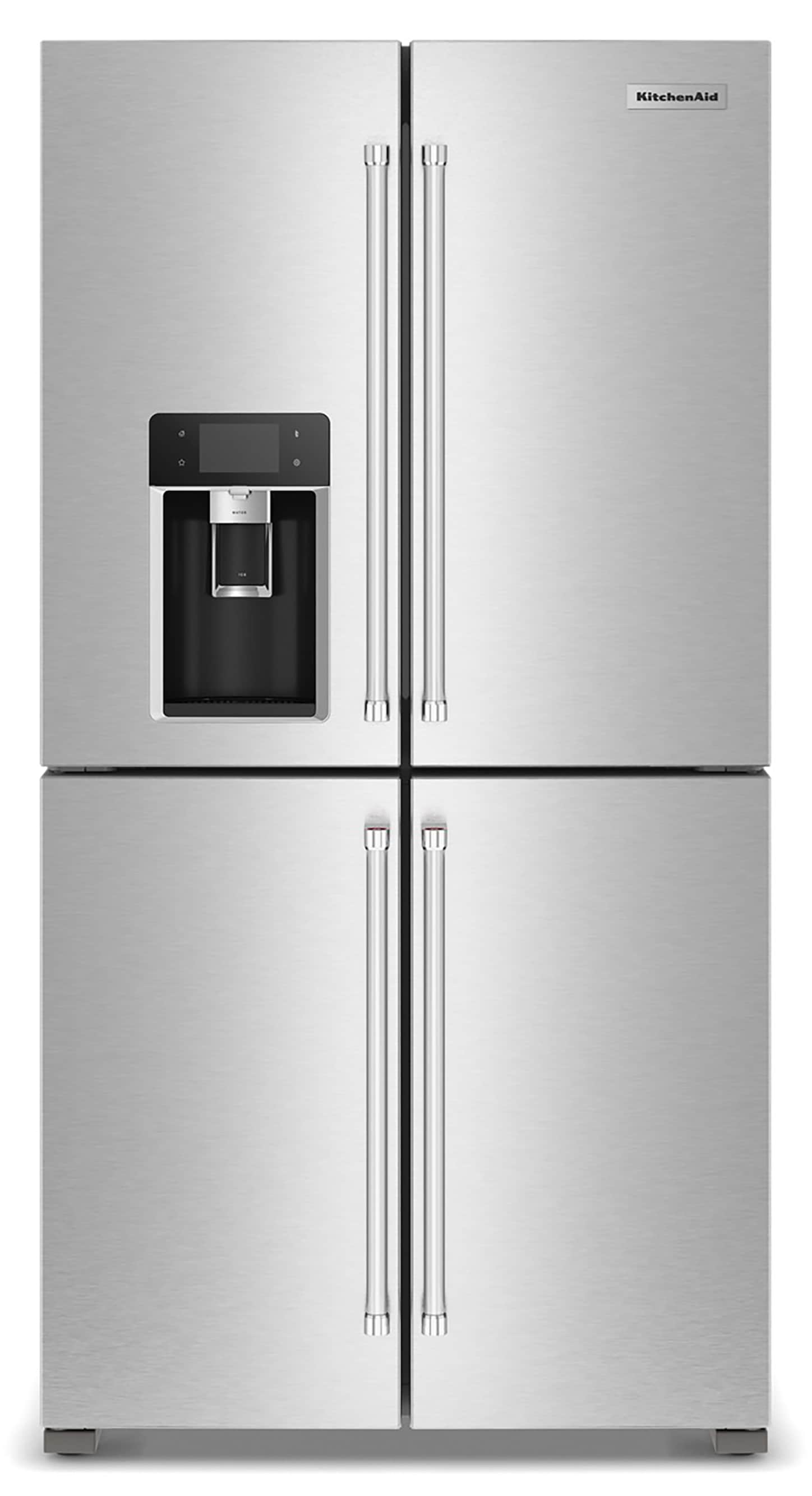 KitchenAid Counter-Depth 19.4-cu ft 4 -Door French Door Refrigerator with Ice Maker with Water and Ice Dispenser ( Fingerprint Resistant Stainless Steel ) ENERGY STAR Certified