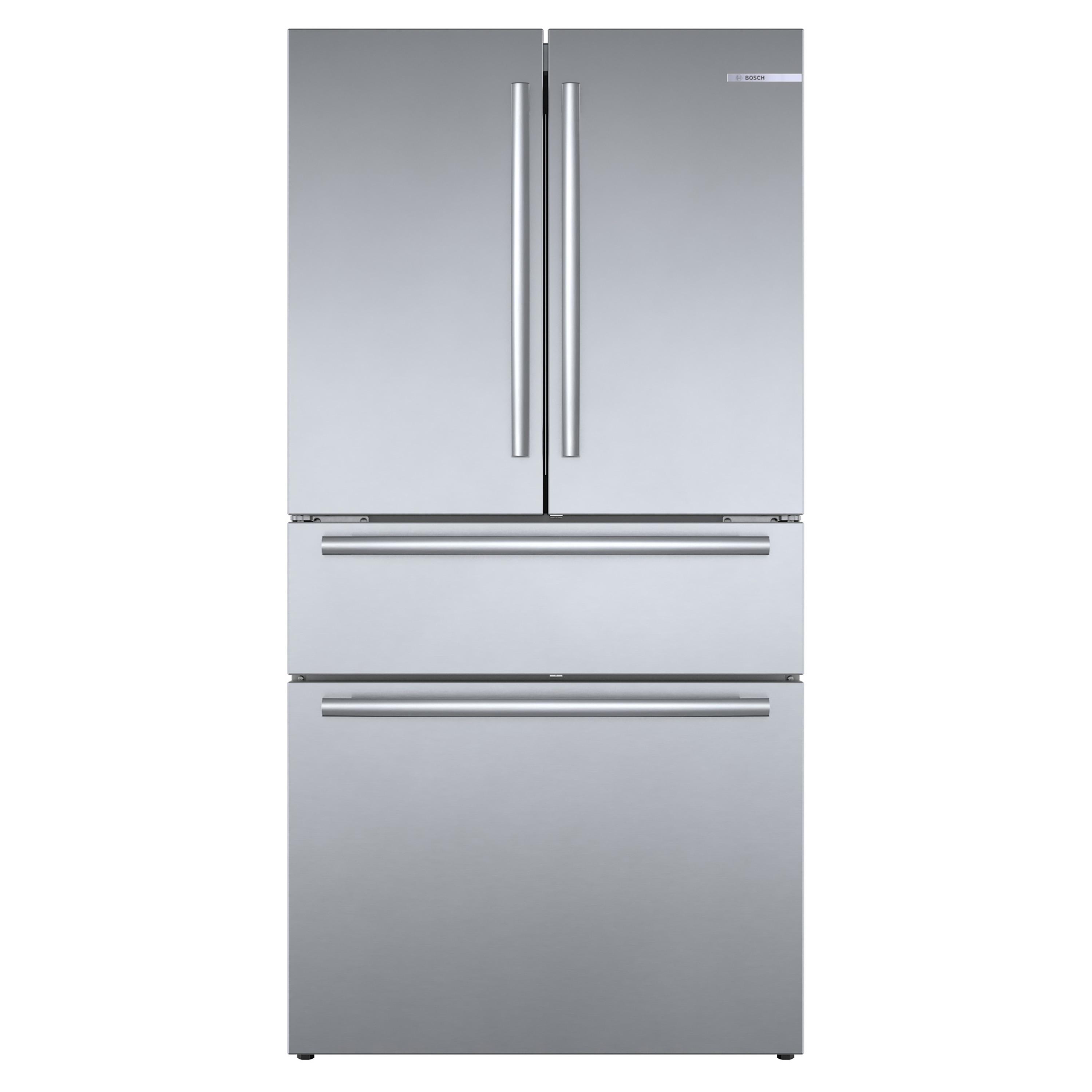 Bosch Counter-Depth 800 Series 21-cu ft 4 -Door French Door Refrigerator with Ice Maker ( Stainless steel ) ENERGY STAR Certified