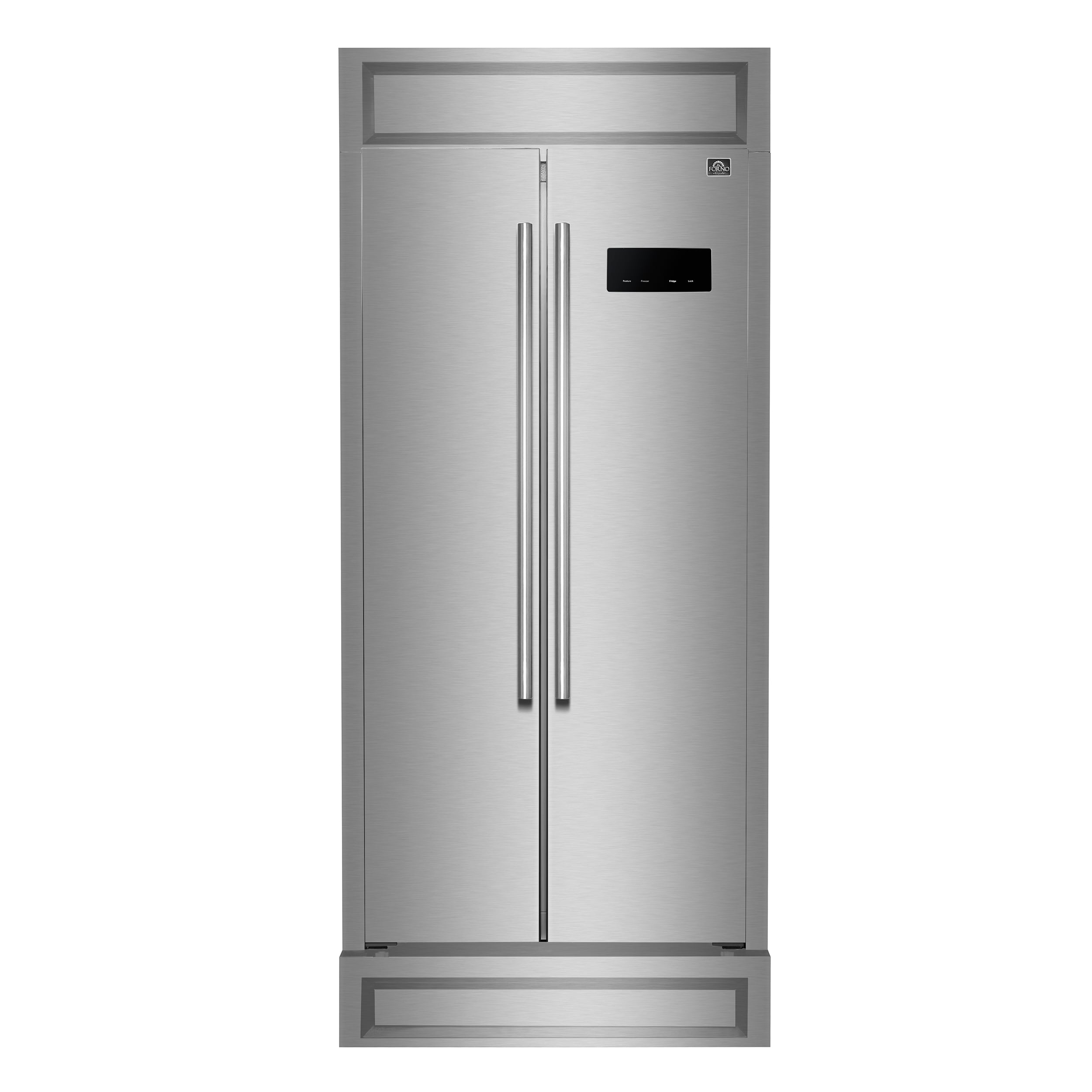 FORNO Salerno 15.6-cu ft Counter-Depth Side-by-Side Refrigerator Built-In ( Stainless steel )