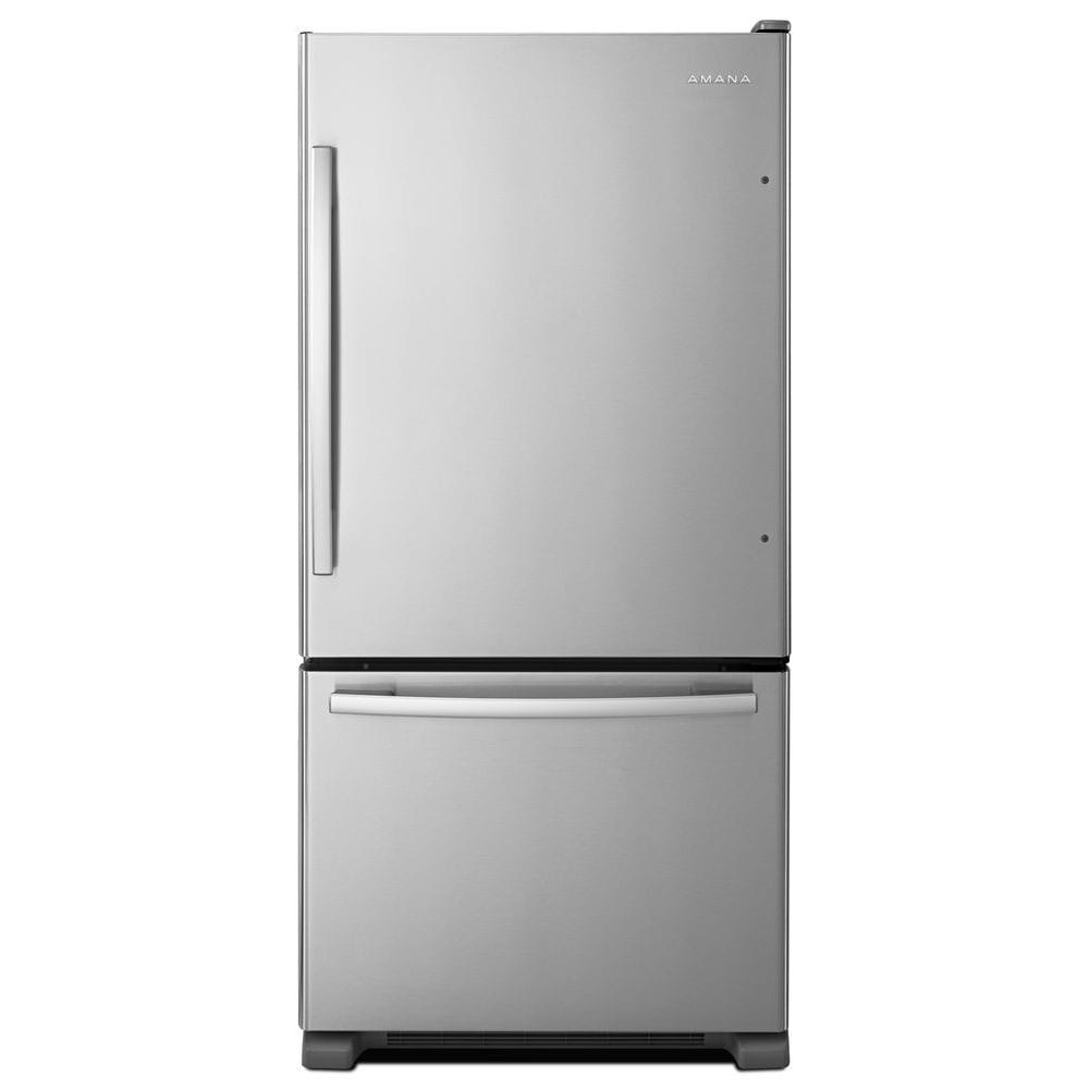 Amana 22.1-cu ft Bottom-Freezer Refrigerator (Stainless Steel)