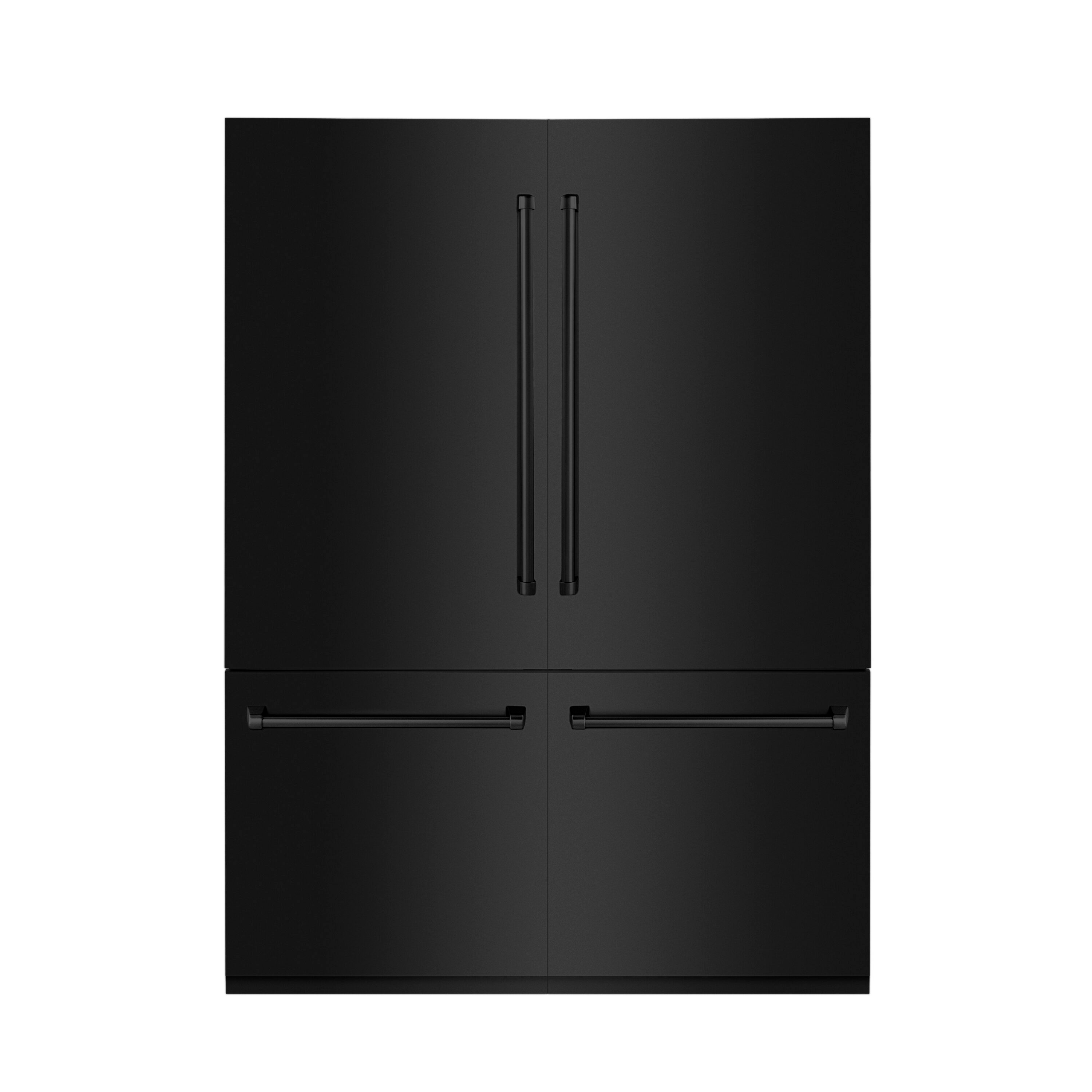 ZLINE KITCHEN & BATH Counter-Depth 32.2-cu ft 4 -Door Built-In French Door Refrigerator with Ice Maker with Water Dispenser ( Black Stainless Steel with Black Stainless Steel Panel ) ENERGY STAR Certified